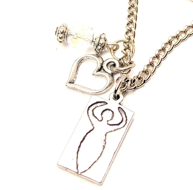 women's necklaces diamond tennis chain -Wiccan Goddess Necklace with Small Heart