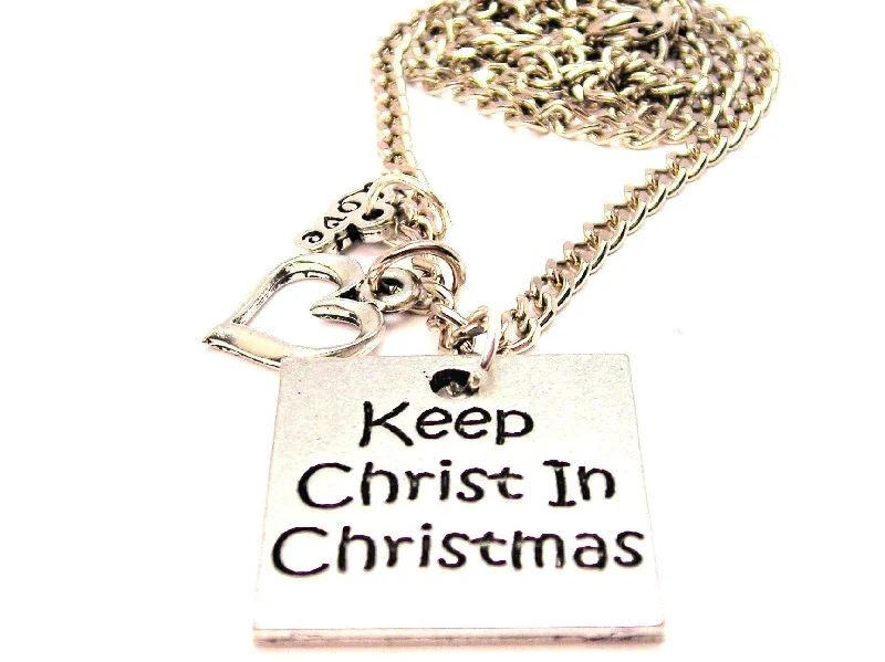 women's necklaces pearl -Keep Christ In Christmas Square Little Love Necklace