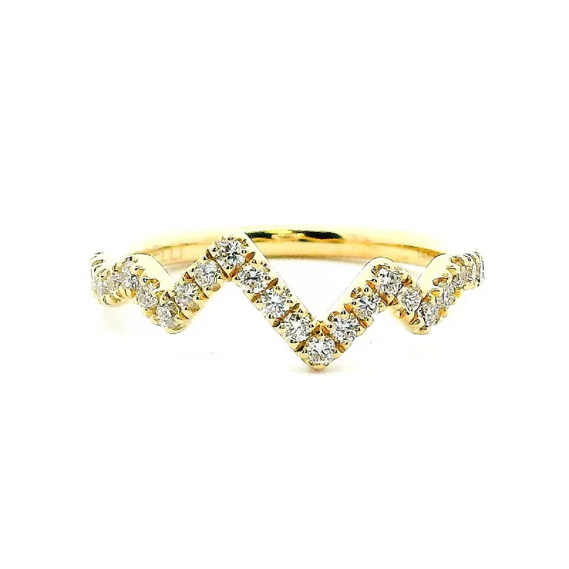 women's ring ethically sourced -14K Yellow Gold 0.34cttw. Diamond Heartbeat Fashion Ring