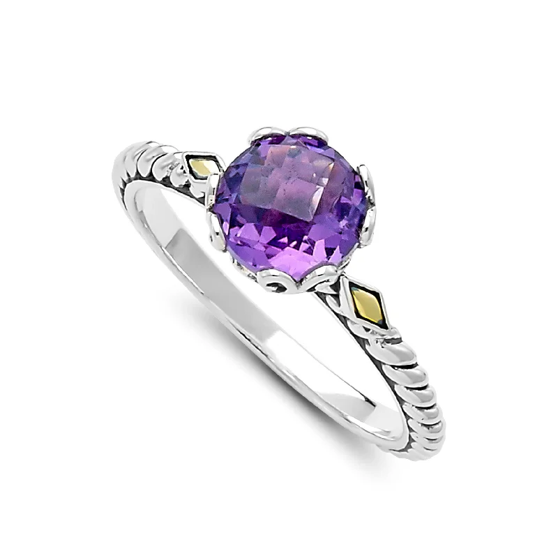 women's ring butterfly design -Samuel B. Amethyst Birthstone Glow Ring - February