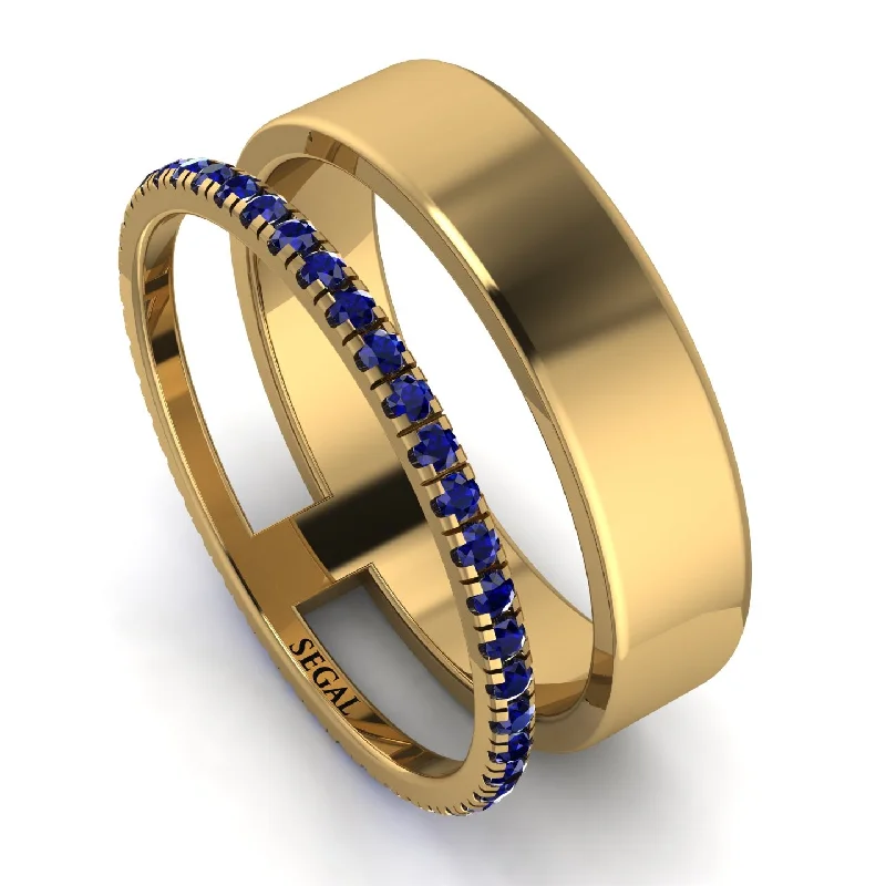 women's ring heart shape -Golden Ratio Sapphire Band - Isabel No. 13