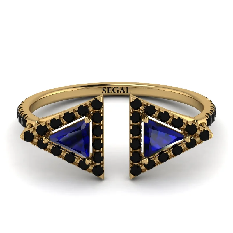 women's ring personalized name -Triangle Sapphire Open Ring - Nevaeh No. 43