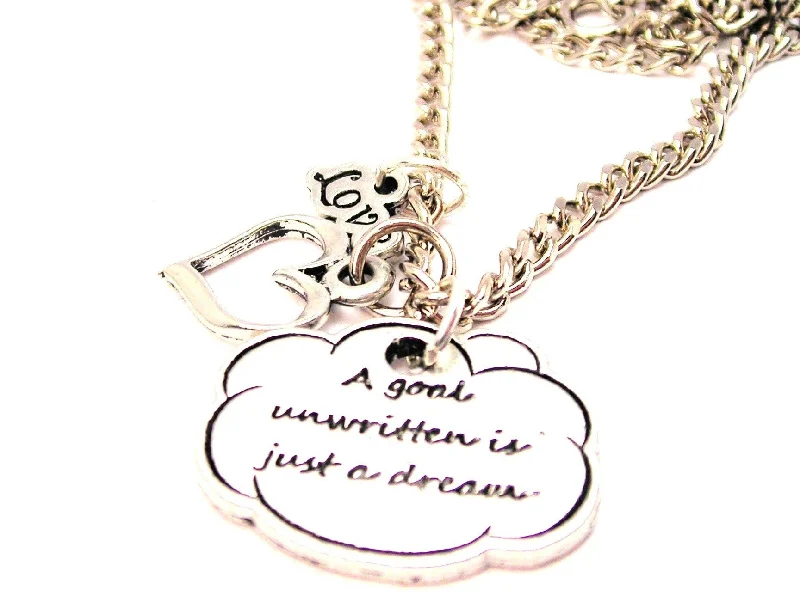 women's necklaces emerald -A Goal Unwritten Is Just A Dream Little Love Necklace