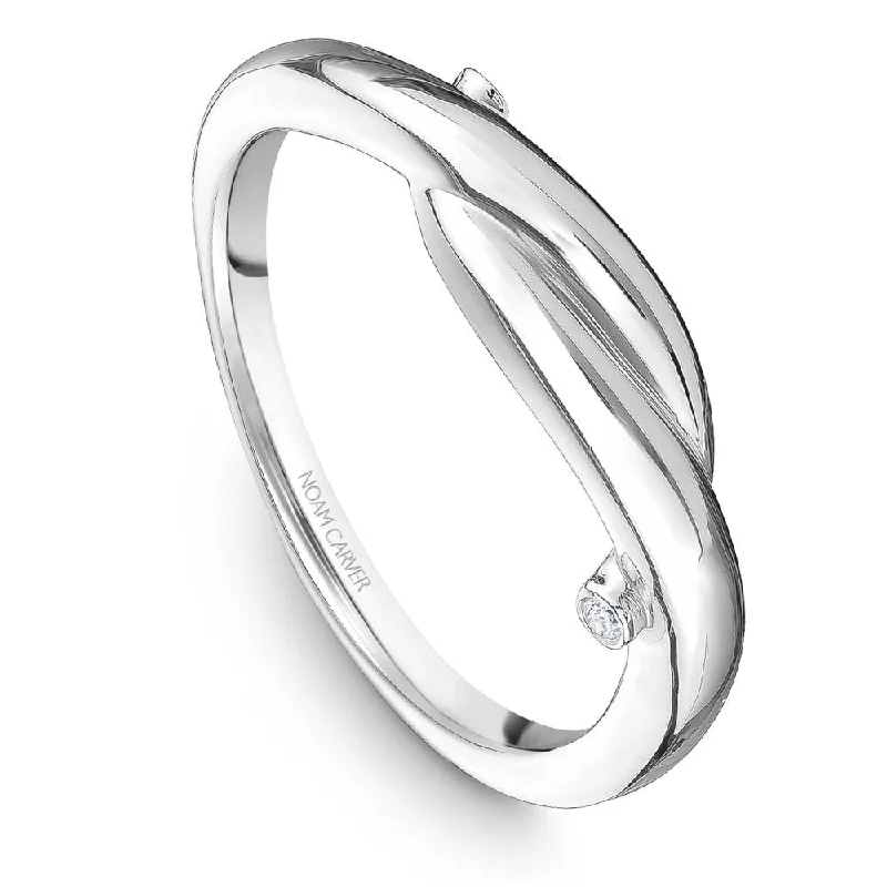 women's ring handmade design -Noam Carver Stackable Collection 0.02cttw. Diamond Fashion Ring STA16-2