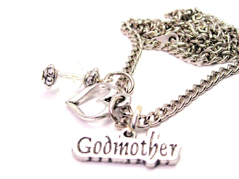 women's necklaces luxurious vintage -Godmother Necklace with Small Heart