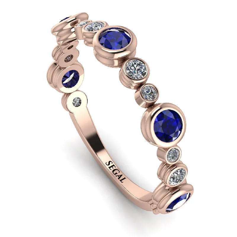 women's ring white gold -Bezel Sapphire Eternity Band - Valeria No. 14