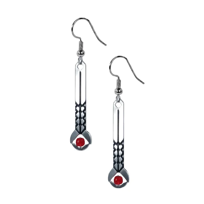 women's earrings delicate and dainty -Frank Lloyd Wright April Showers Earrings- Red Bead