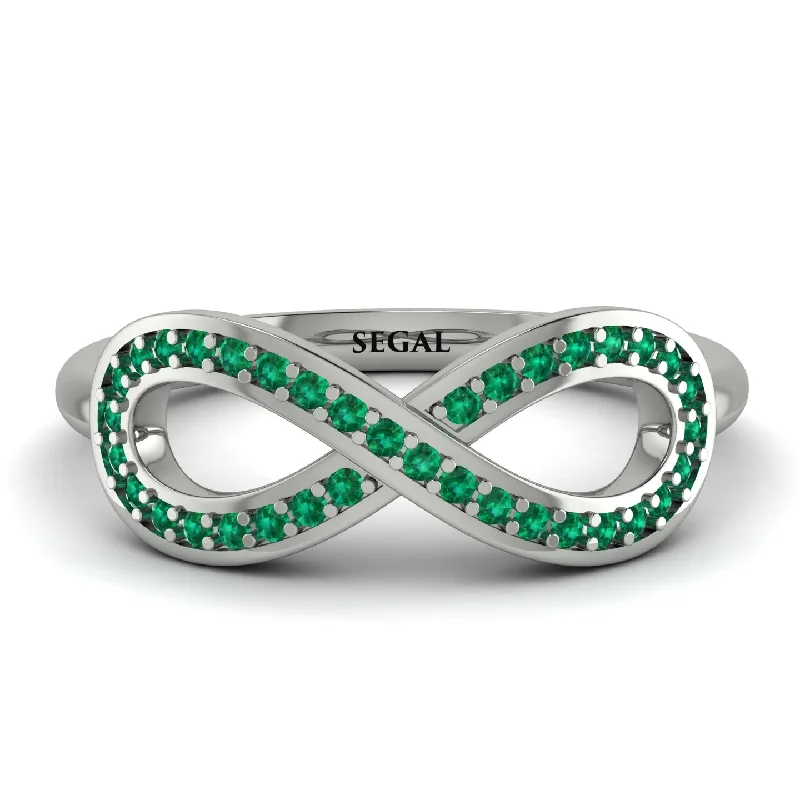 women's ring butterfly design -Infinity Emerald Ring - Alexa No. 6