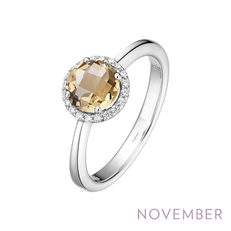 women's ring premium quality -Lafonn Simulated Diamond & Genuine Citrine Birthstone Ring - November BR001CTP