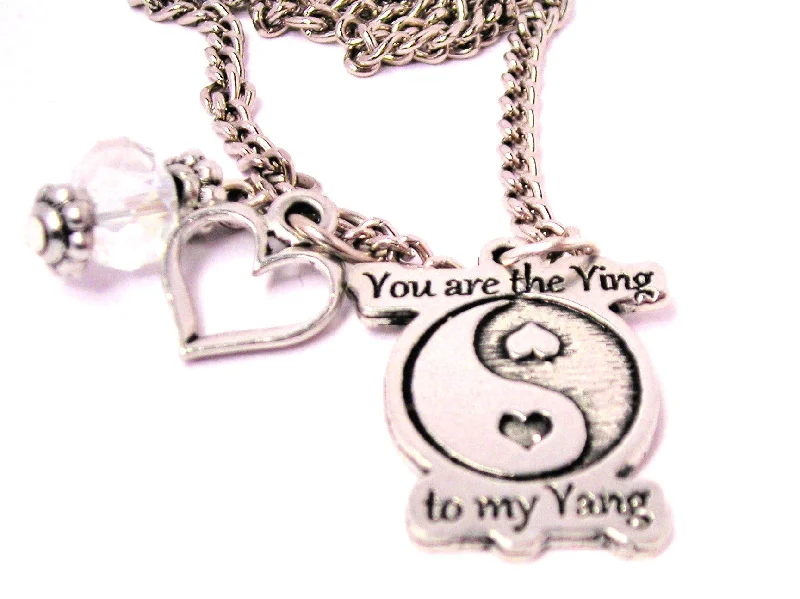 women's necklaces flower pendant -You Are The Ying To My Yang Necklace with Small Heart