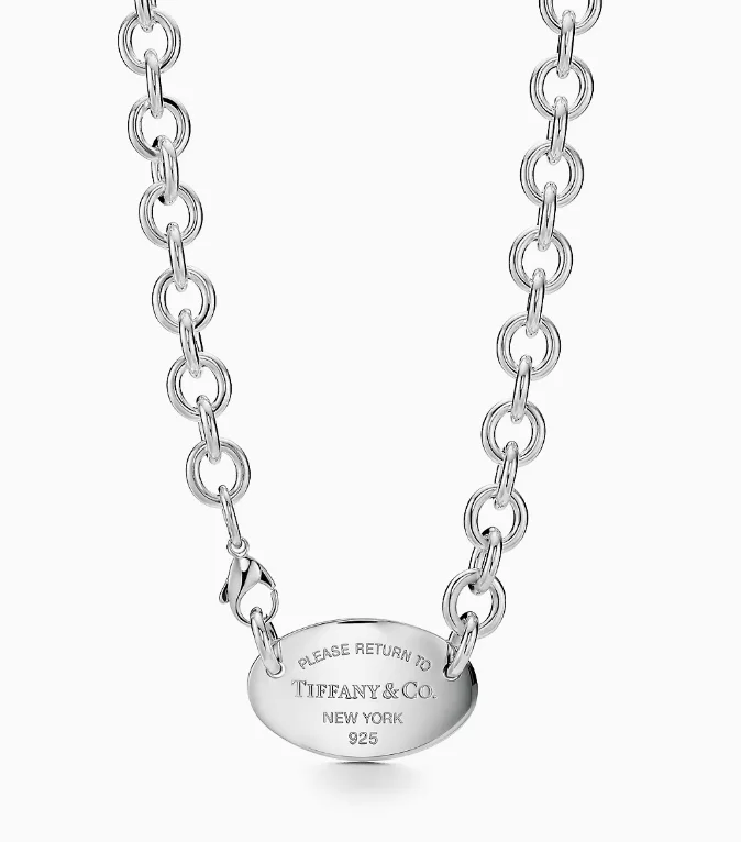 women's necklaces classic elegance -Return to Tiffany Tiffany & Co. Oval Tag Necklace in Silver