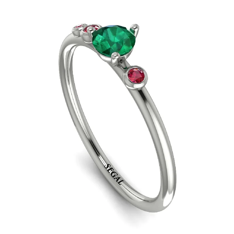 women's ring star shape -Minimalist Thin Emerald Ring - Brielle No. 51