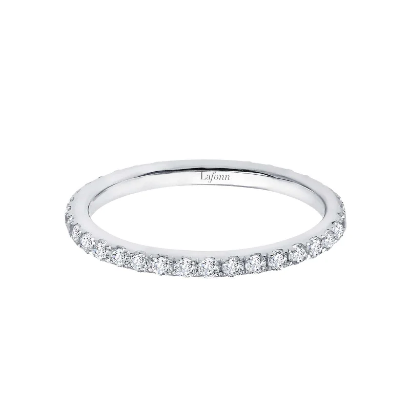 women's ring hypoallergenic material -Lafonn Simulated Diamond 0.38ct Eternity Ring R2009CLP