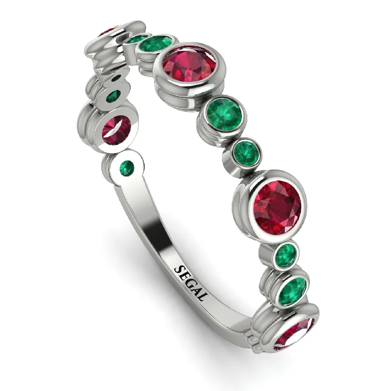 women's ring nature inspired -Bezel Ruby Eternity Band - Valeria No. 27