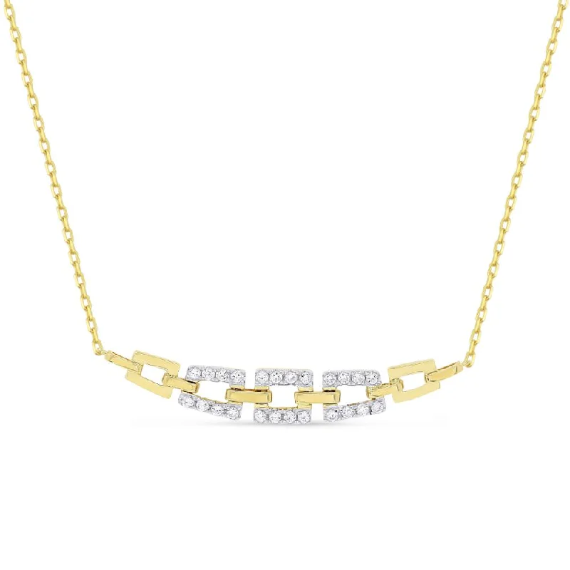 women's necklaces luxury collection -TWO-TONE GOLD AND DIAMOND NECKLACE, .34 CT TW