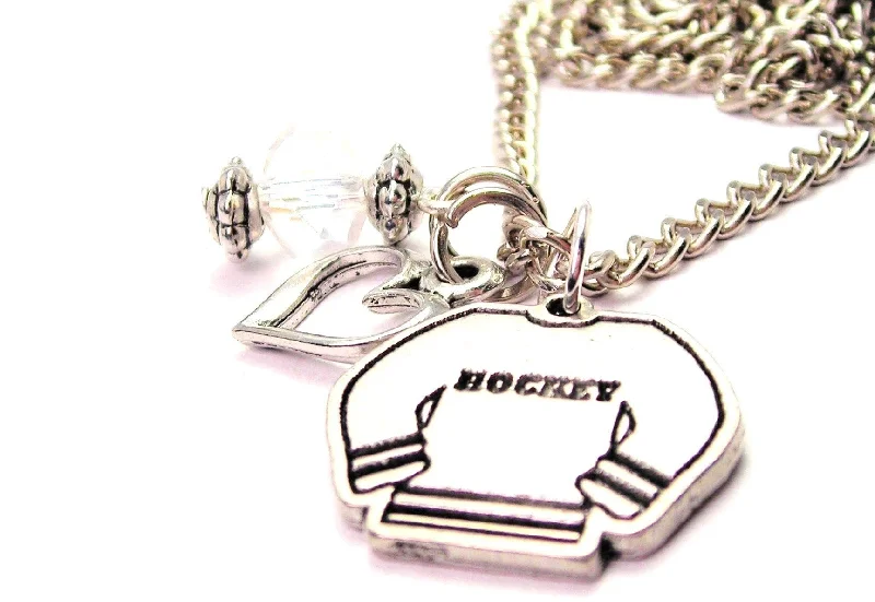 women's necklaces perfect layering set -Hockey Jersey Necklace with Small Heart