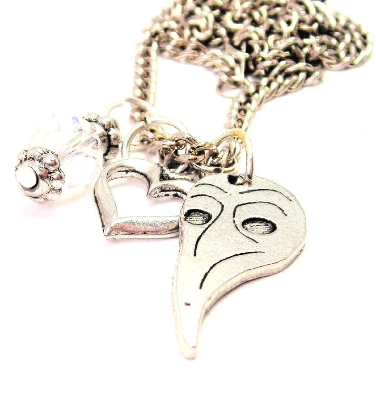 women's necklaces trendy mixed metal -Medieval Plague Mask Necklace with Small Heart