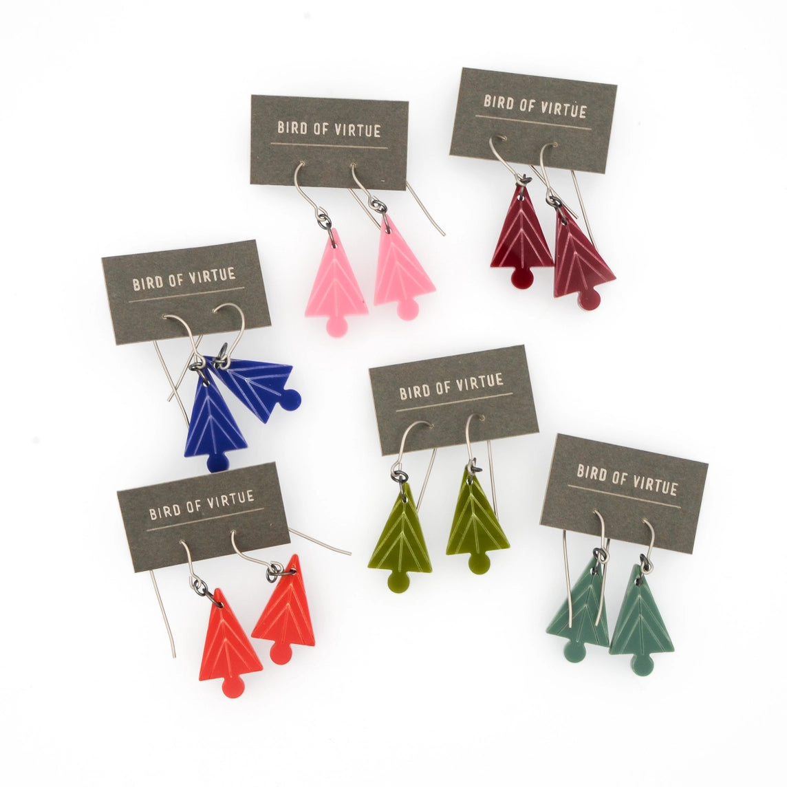 women's earrings ethically sourced -Mini Christmas Tree Earrings