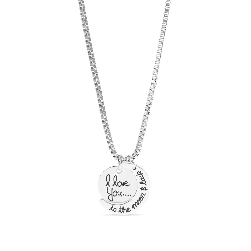 women's necklaces unique craftsmanship -"I Love You To The Moon and Back" Stainless Steel Necklace / NKJ9028