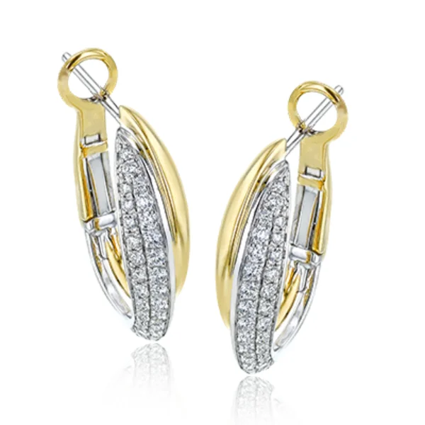 women's earrings luxury collection -18 Karat Yellow Gold Simon G. Clio 1/2 Carat Diamond Hoop Earrings