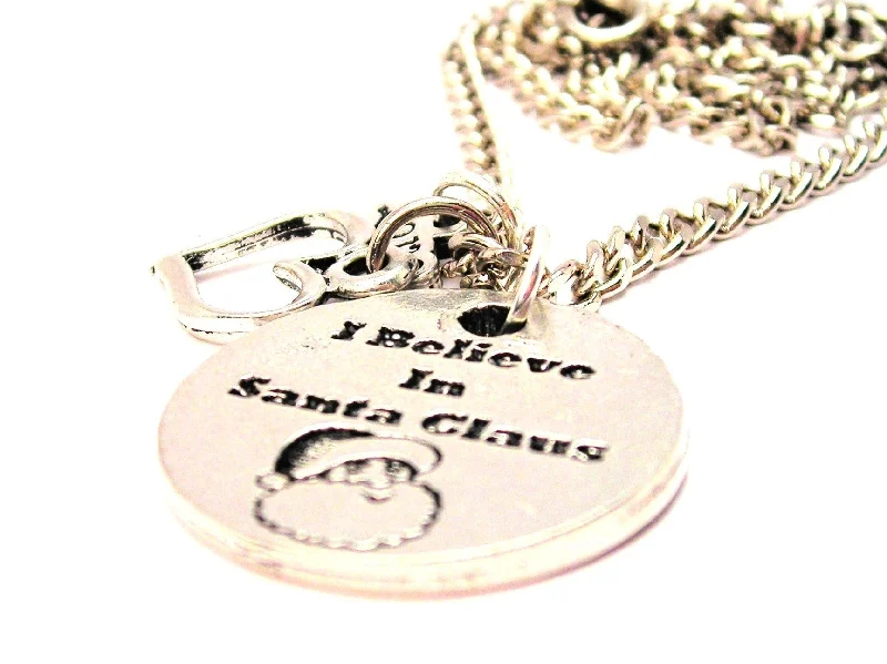 women's necklaces engraved name -I Believe In Santa Claus Little Love Necklace