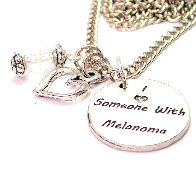 women's necklaces waterproof jewelry -I Love Someone With Melanoma Necklace with Small Heart