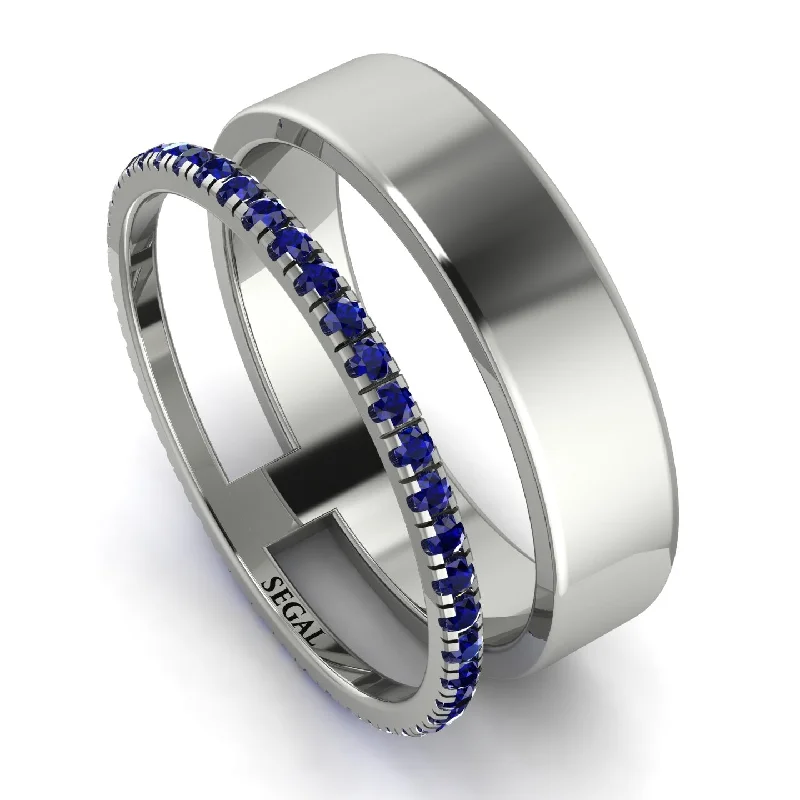 women's ring infinity symbol -Golden Ratio Sapphire Band - Isabel No. 15