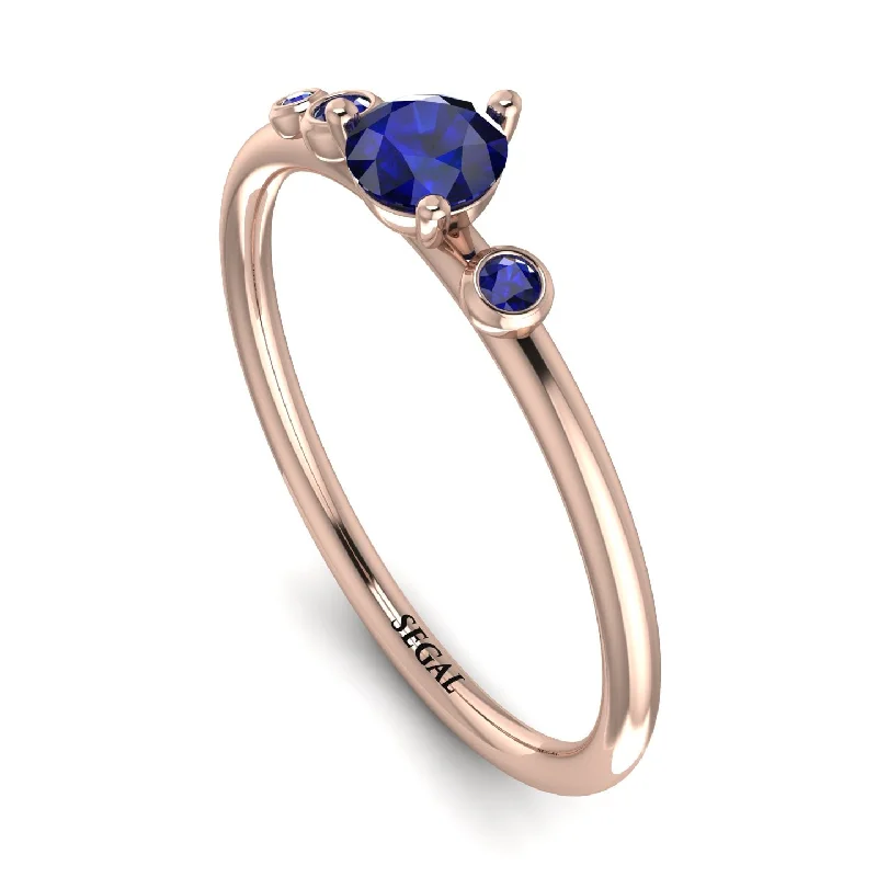 women's ring white gold -Minimalist Thin Sapphire Ring - Brielle No. 74