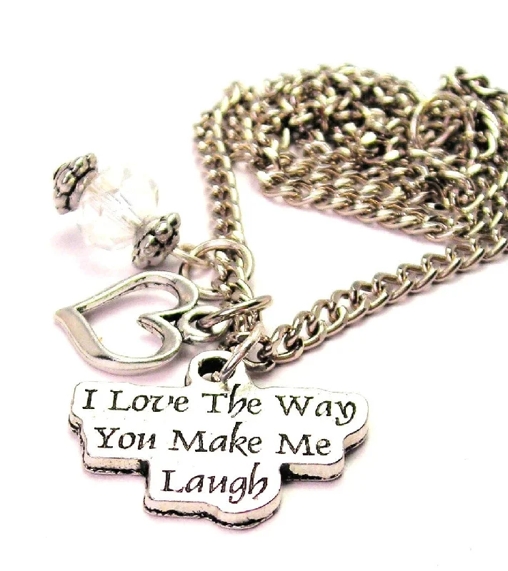 women's necklaces bold statement -I Love The Way You Make Me Laugh Necklace with Small Heart