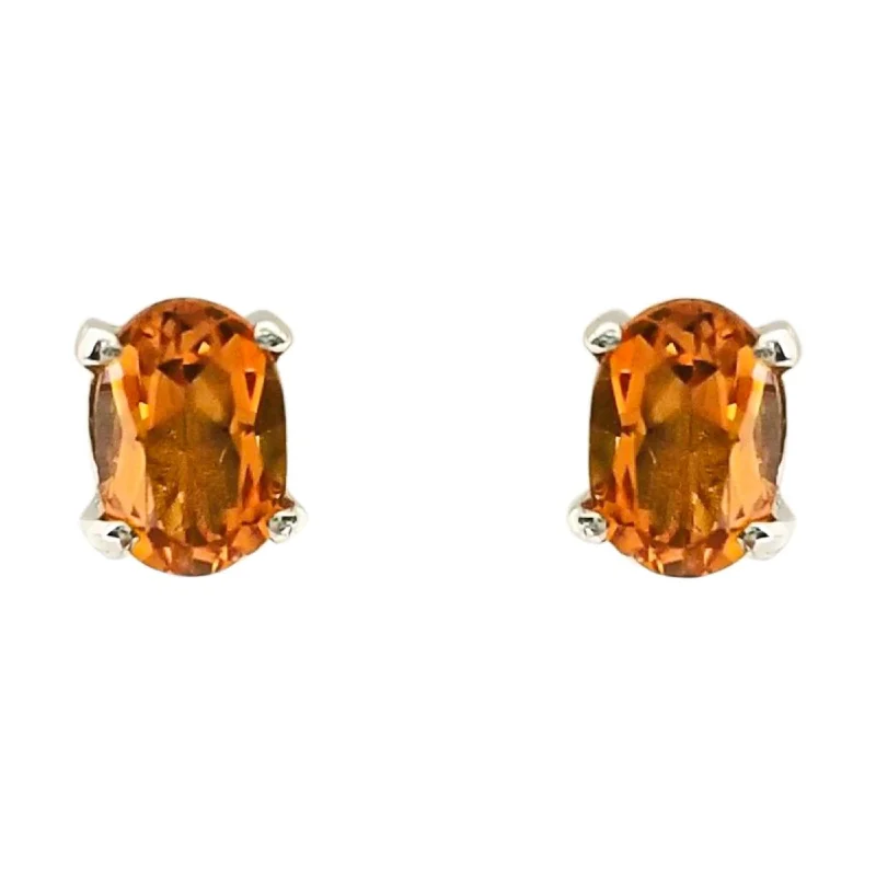 women's earrings opal gemstone -Citrine Stud Earrings