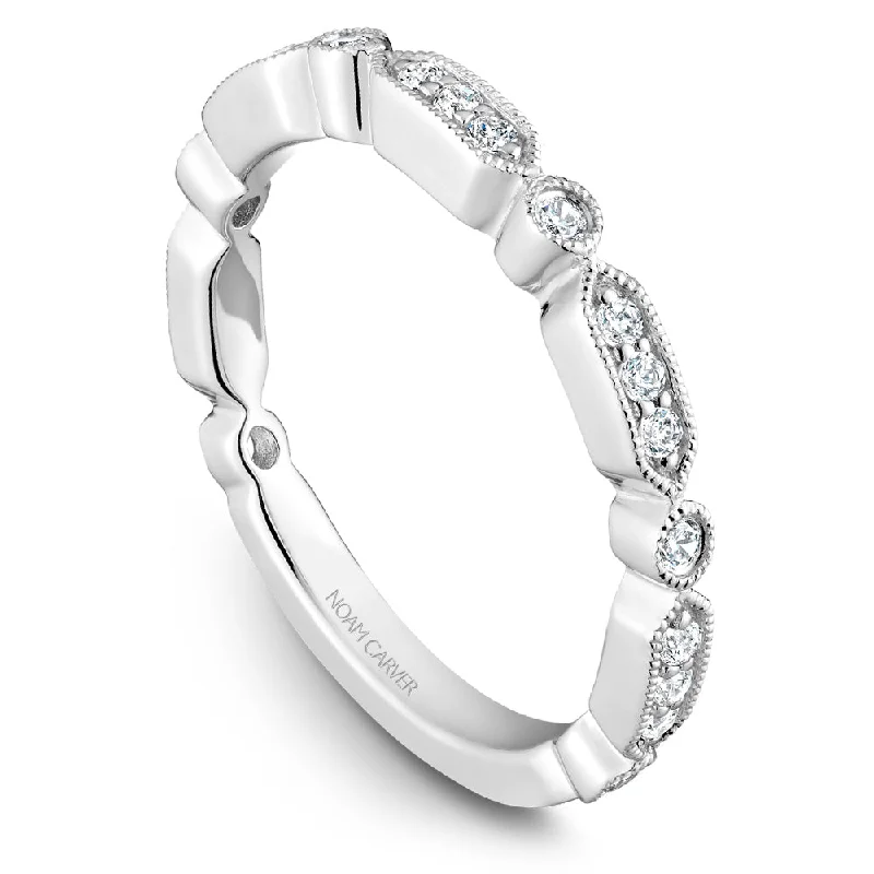 women's ring luxury celebrity style -Noam Carver Stackable Collection 0.22cttw. Diamond Fashion Ring STB15-1