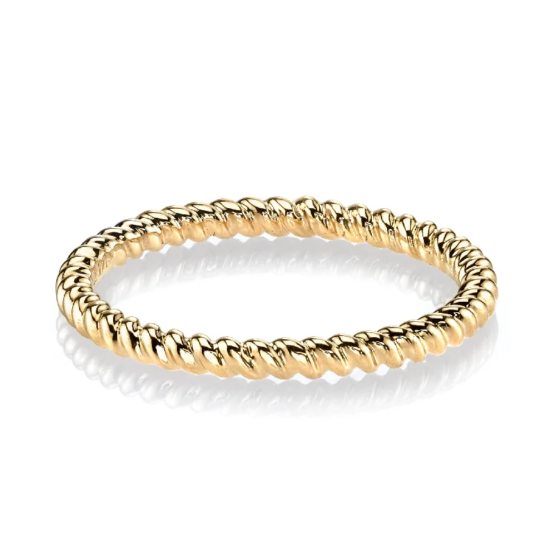 women's ring celestial sun and moon -14K Yellow Gold Twisted Stackable Fashion Ring