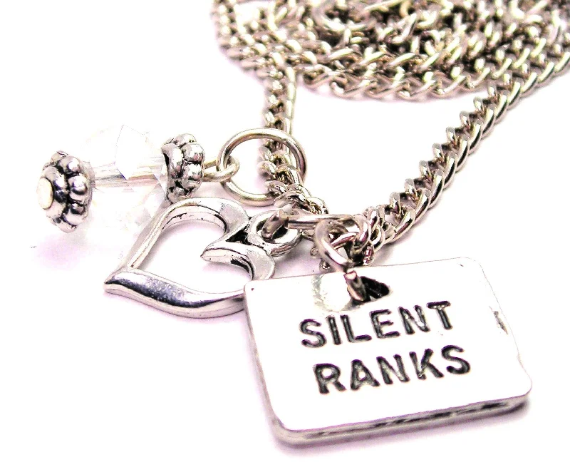 women's necklaces high-end jewelry -Silent Ranks Necklace with Small Heart