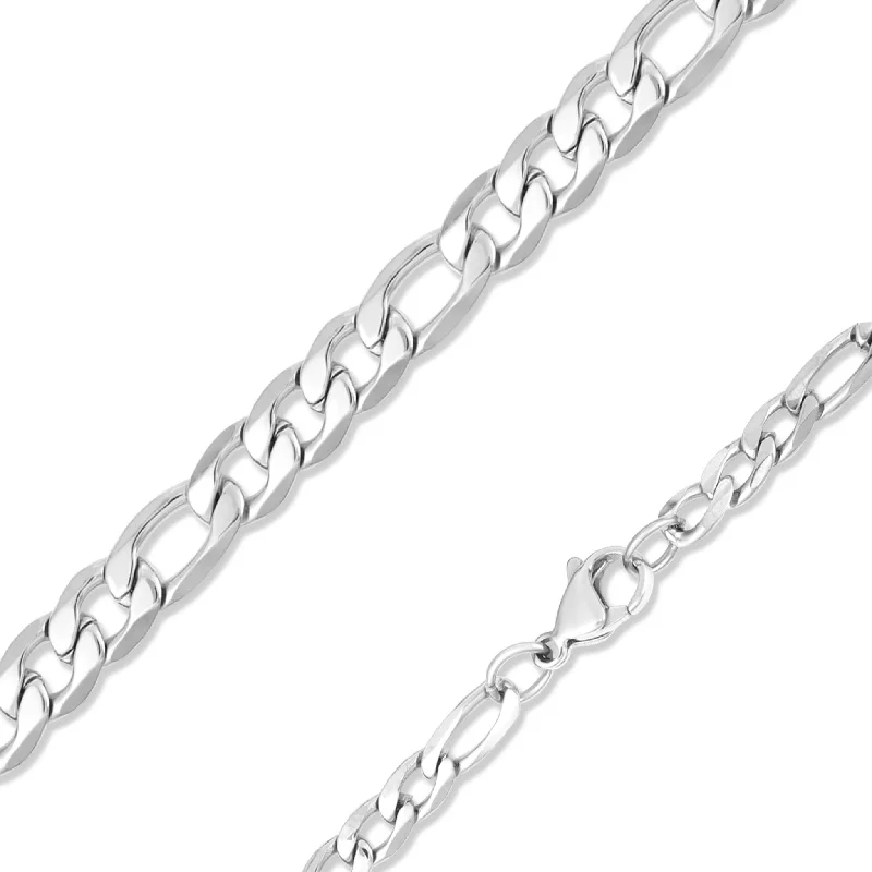 women's necklaces celebrity style -Stainless Steel Figaro Chain Necklace / CHN9500