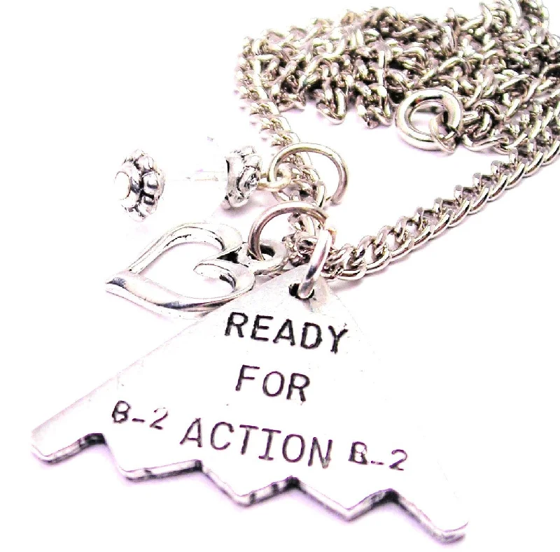 women's necklaces luxurious vintage -B-2 Ready For Action Necklace with Small Heart