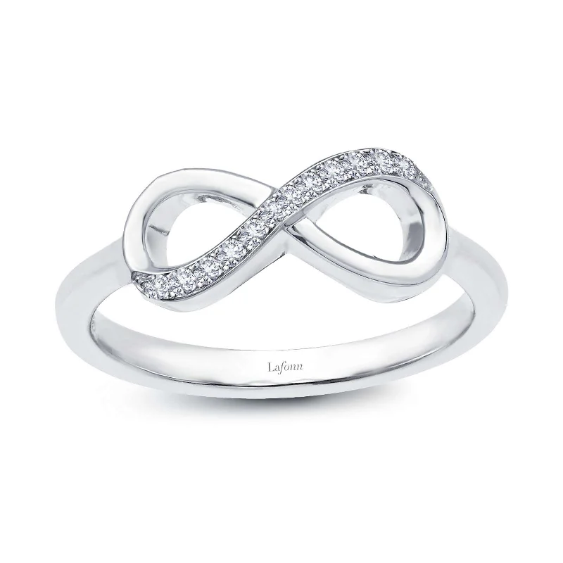 women's ring eco-friendly -Lafonn Simulated Diamond 0.17ct Infinity Ring R2003CLP