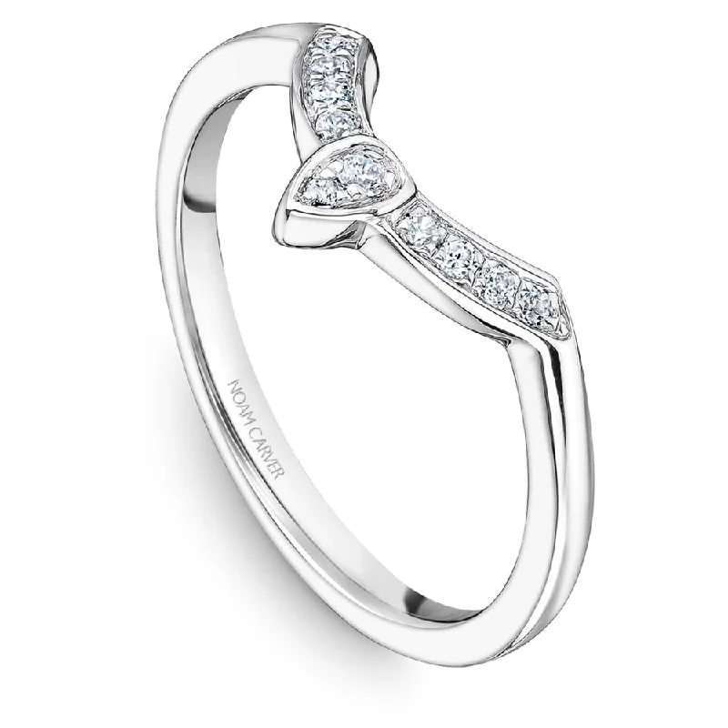 women's ring delicate band -Noam Carver Stackable Collection 0.08cttw. Diamond Fashion Ring STA31-1