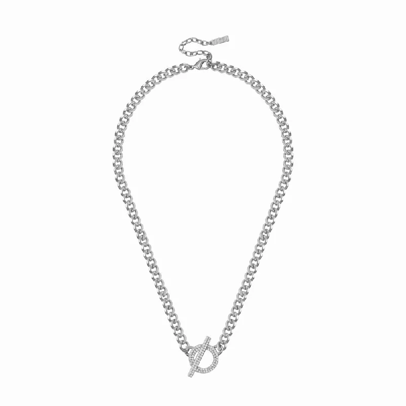 women's necklaces diamond -Women O Crossed White Necklace