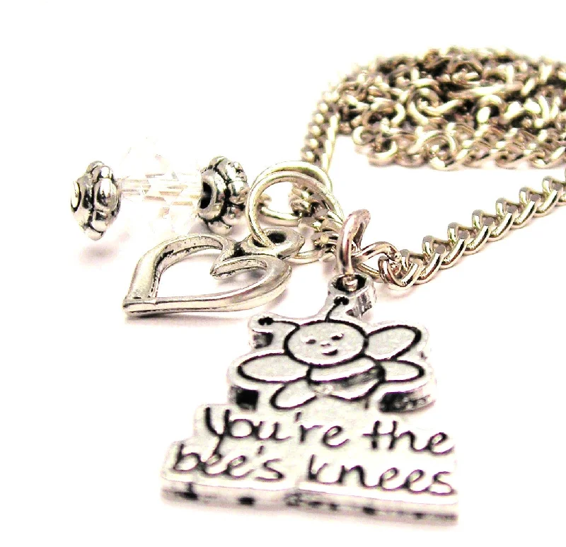 women's necklaces minimalist bar design -You're The Bees Knees Necklace with Small Heart