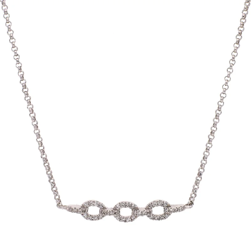 women's necklaces bold statement -18K White Gold Diamond Necklace