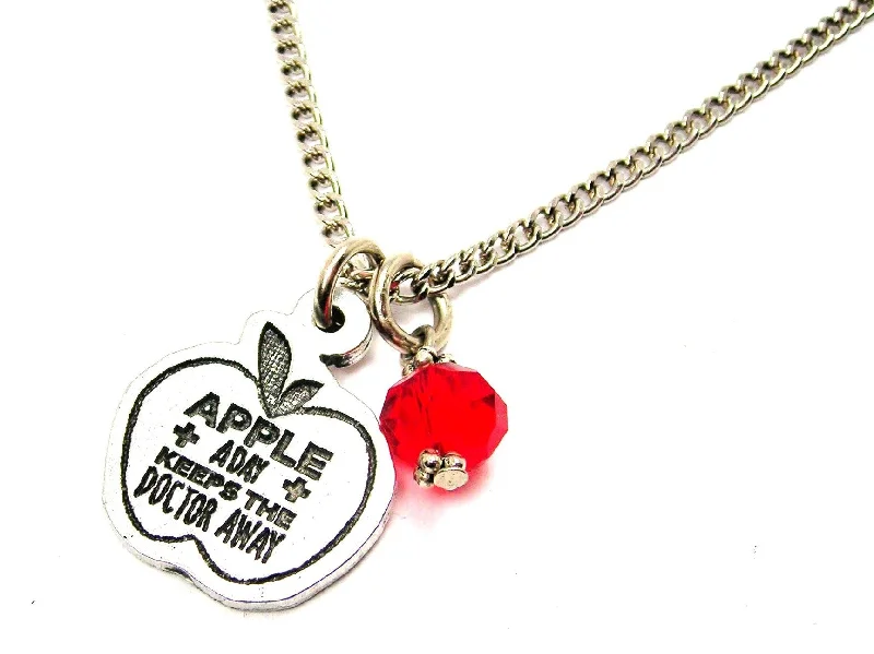 women's necklaces sapphire crystal -Apple A Day Keeps The Doctor Away Necklace