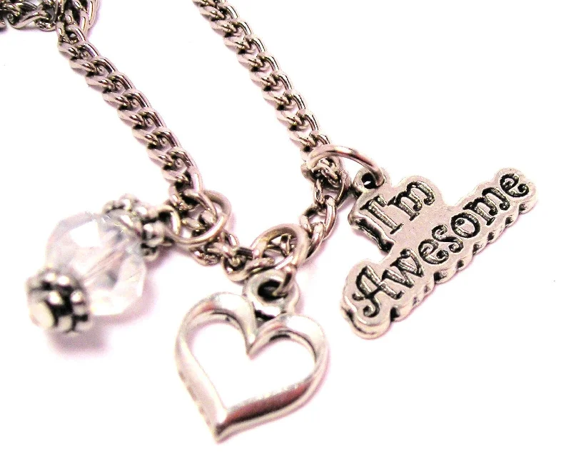 women's necklaces celebrity style -I'm Awesome Necklace with Small Heart