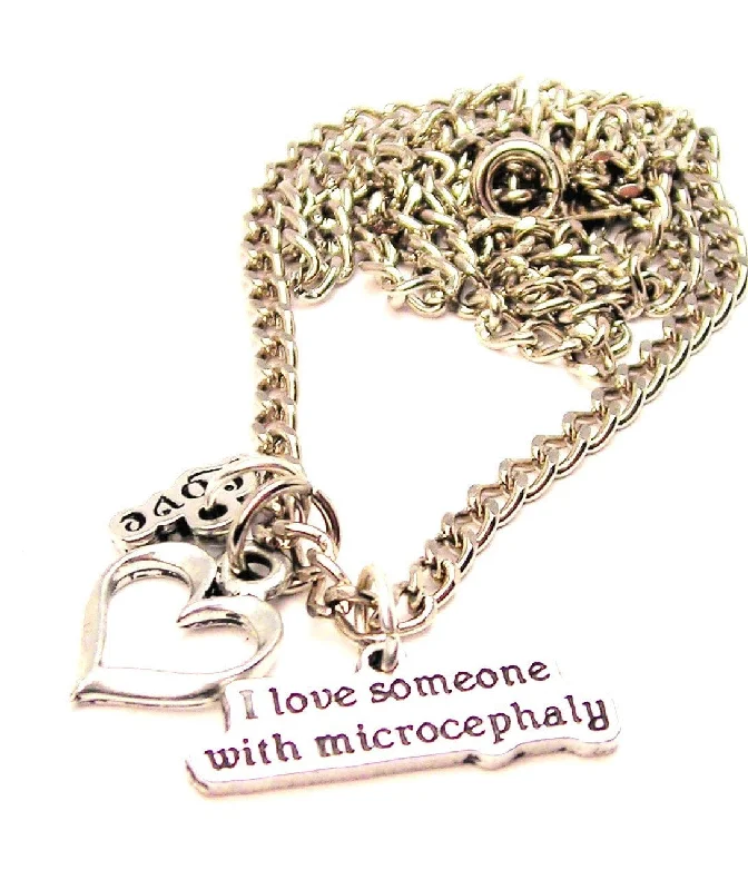 women's necklaces infinity symbol -I Love Someone With Microcephaly Little Love Necklace