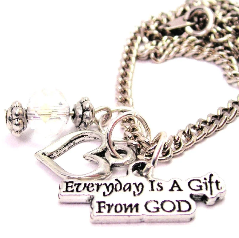 women's necklaces Valentine's Day gift -Everyday Is A Gift From God Necklace with Small Heart