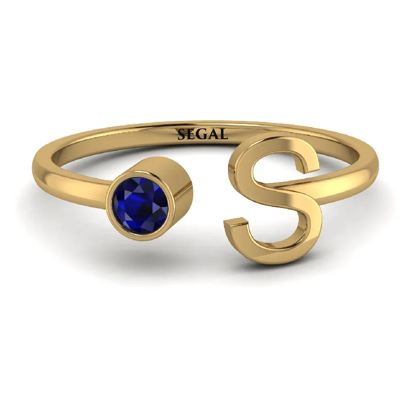 women's ring delicate and dainty -Personalized Open Sapphire Ring - Finley No. 13