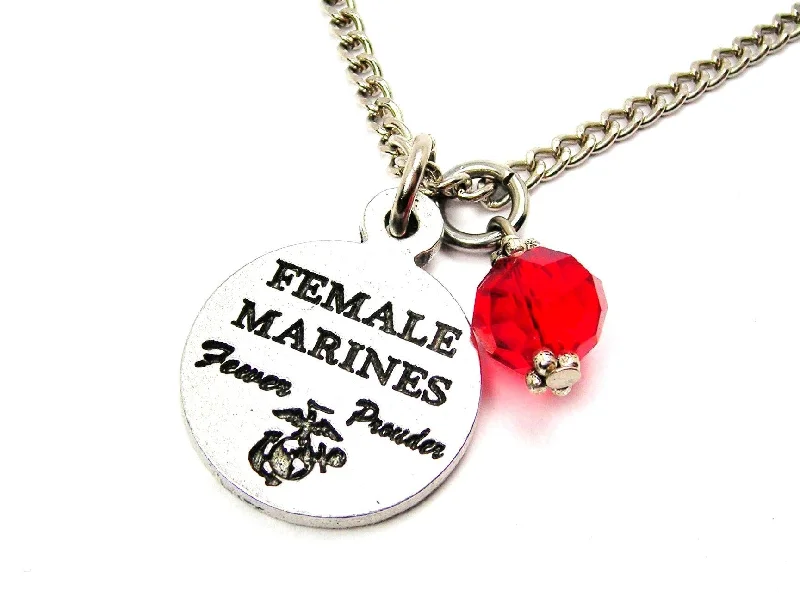 women's necklaces elegant pearls -Female Marines Fewer Prouder Necklace