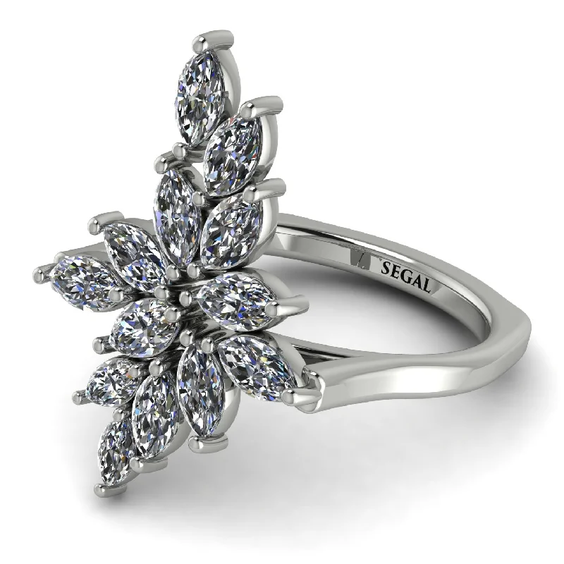 women's ring platinum -Marquise Shape Diamond Galmorious Ring - Melanie No. 3