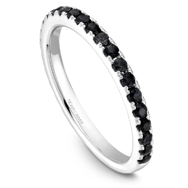 women's ring moon design -Noam Carver Stackable Collection 0.53cttw. Black Diamond Fashion Ring STA3-1-BD