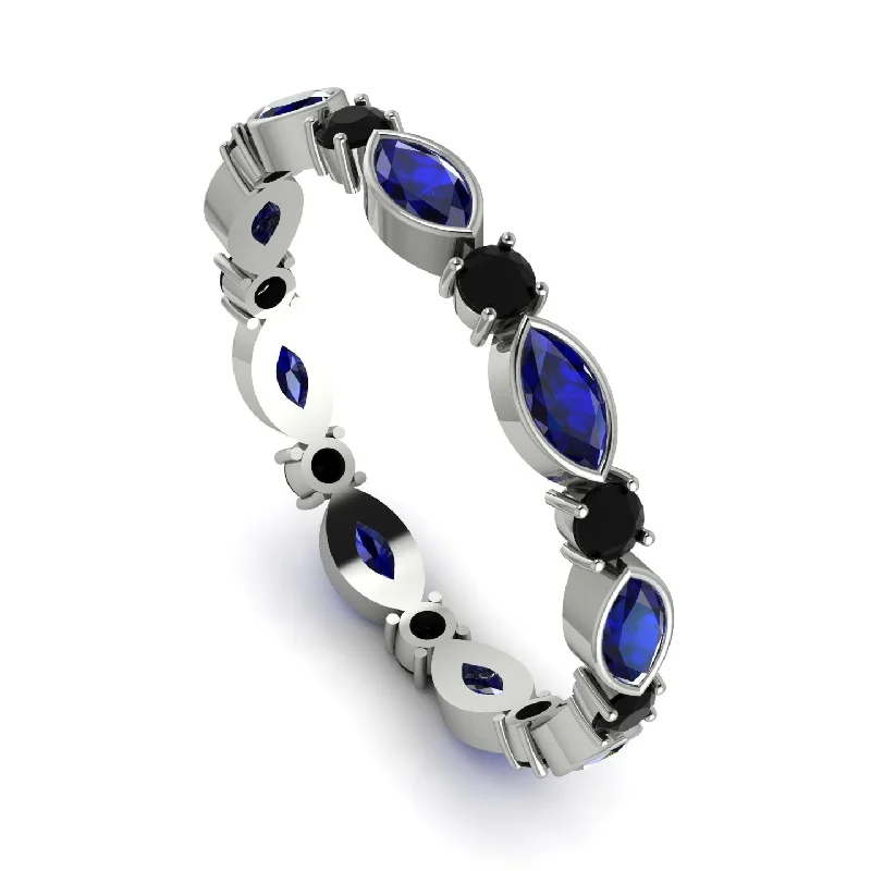 women's ring zodiac birthstone -Marquise Sapphire Eternity Band - Cecilia No. 45