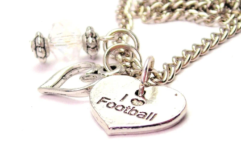 women's necklaces luxurious vintage -I Love Football Necklace with Small Heart